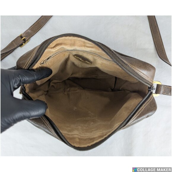 Authentic GUCCI Plus GG Pattern Shoulder/Crossbody Bag PVC Leather Brown Italy - Picture 5 of 16